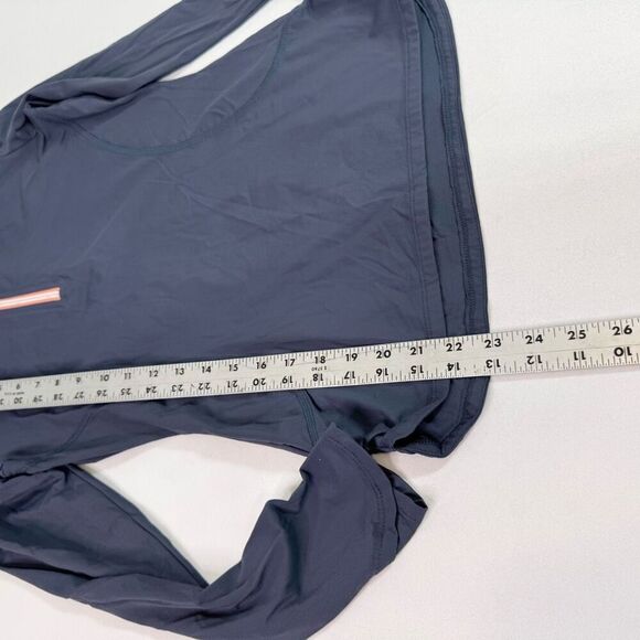 Title Nine 1/4 Zip Long Sleeve Pullover Ruched Active Paradigm Top Navy Blue XS - Picture 2 of 8